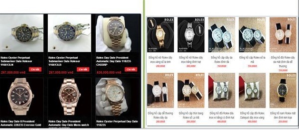 Đồng hồ online có thể là hàng giả Đồng hồ online có thể là hàng giả