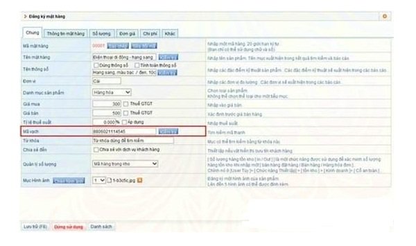 Phần mềm tạo mã vạch ECOUNT ERP Phần mềm tạo mã vạch ECOUNT ERP